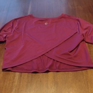 Born primitive plum crop long sleeve top